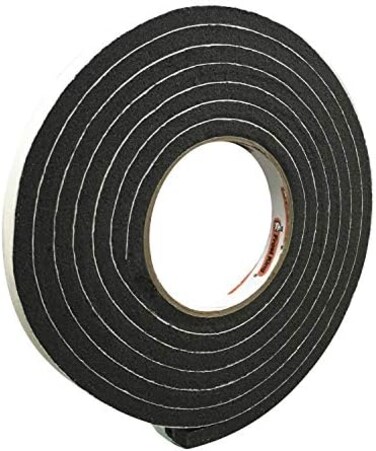 Frost King P Self-Stick Rubber Foam Weatherseal, 1/2" W, 5/16" T, 10 ft L, Black