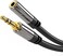 KabelDirekt &ndash; 1.0m &ndash; Headphone Extension Lead Cable, 3.5mm connectors (aux audio cable, male jack plug/female jack, practically break-proof metal casing, perfect for headphones, black)