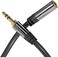 KabelDirekt &ndash; 1.0m &ndash; Headphone Extension Lead Cable, 3.5mm connectors (aux audio cable, male jack plug/female jack, practically break-proof metal casing, perfect for headphones, black)