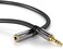KabelDirekt &ndash; 1.0m &ndash; Headphone Extension Lead Cable, 3.5mm connectors (aux audio cable, male jack plug/female jack, practically break-proof metal casing, perfect for headphones, black)