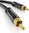 KabelDirekt &ndash; 3.0m &ndash; RCA/phono subwoofer lead cable, 1 to 1, audio/digital/video (coax cable, male/male cinch plugs, for amps/Hi-Fis, audio signals/composite video, 75 ohm, black)