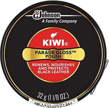 Rothco Kiwi Parade Gloss Premium Shoe Polish Paste, 1-1/8 oz, Black