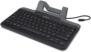 Belkin Apple MFi Certified Wired Tablet Keyboard with Stand and Lightning Connector for iPad Pro, iPad 4th Gen, iPad Air (All Versions), iPad mini (All Versions), Designed for School and Classroom