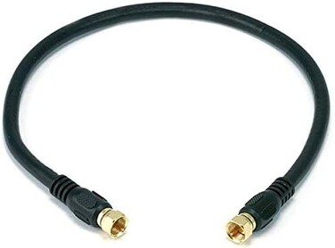 Monoprice RG6 Quad Shield CL2 Coaxial Cable with F Type Connector 1.5Ft 105359
