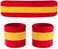 Suddora Striped Sweatband Set - (1 Headband and 2 Wristbands) Cotton for Sports &amp; More. red