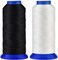 Selric [3000Yards/Black+White] Pack of 2 UV Resistant High Strength Polyester Thread #69 T70 Size 210D/3 for Upholstery, Outdoor Market, Drapery, Beading, Purses, Leather