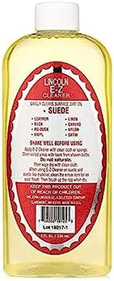 Lincoln E-Z Cleaner Suede Nubuck Satin Leather Nylon Fabric Shoe Cleaner 8 oz.