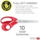 Maped Expert Left Handed Scissors, Stainless Steel Blades, 21cm/8.25-Inch, Red Handles (068650)
