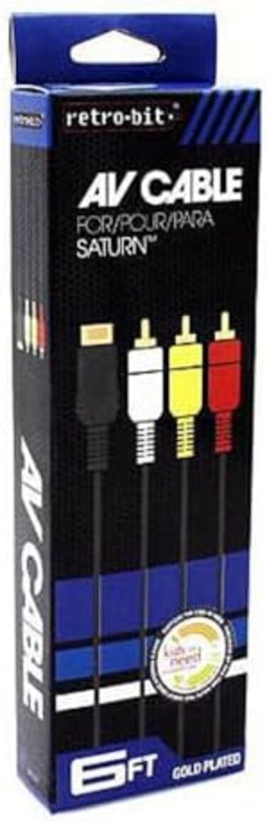 Retro-Bit Gold 6ft Saturn AV Cable