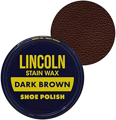 Lincoln Shoe Polish Wax - 2-1/8 oz   Made in USA Since 1925, Dark Brown, 2.50 Ounces