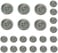 YaHoGa 22 Pieces Natural Black Mother of Pearl Blazer Buttons Set 15mm 20mm Genuine Black MOP Buttons Bulk for Men