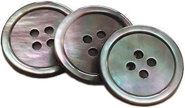 YaHoGa 22 Pieces Natural Black Mother of Pearl Blazer Buttons Set 15mm 20mm Genuine Black MOP Buttons Bulk for Men