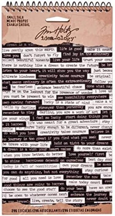 Tim Holtz Idea-ology Advantus Spiral Bound Sticker Book 4.5-inch x 8.5-inch Small Talk