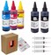 JETSIR 4 Color Ink Refill kit for HP 950 951 932 933 60 61 952 902 901 62 63 21 22 920 940 934 564 711 970 971 94 95 96 Ink Cartridge (2 Black 1 Cyan 1 Magenta 1 Yellow) 100ML x5 Bottle with Syringe