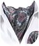 HISDERN Men's Ascot Paisley Floral Jacquard Woven Gift Cravat Tie and Pocket Square Set
