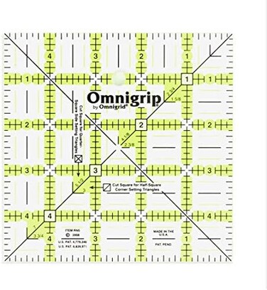 Omnigrid Non-Slip Ruler, 5" Square