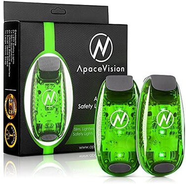 Apace Vision LED Safety Light (2 Pack) + Free Bonuses   Clip On Strobe/Running Lights for Runners, Dogs, Bike, Walking   The Best High Visibility Accessories for Your Reflective Gear, Bicycle etc