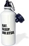 3dRose Eat Sleep Jiu Jitsu - Japanese Martial Art - Ju Jutsu Jujutsu Jujitsu Sports Water Bottle, 21 oz, Multicolor