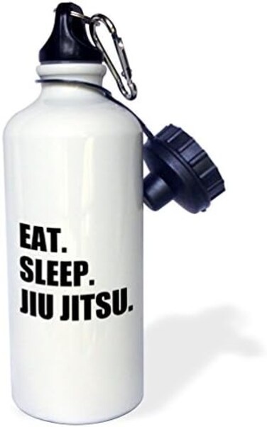 3dRose Eat Sleep Jiu Jitsu - Japanese Martial Art - Ju Jutsu Jujutsu Jujitsu Sports Water Bottle, 21 oz, Multicolor