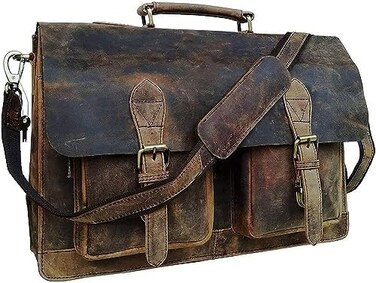cuero Cuero 15 Inch Retro Buffalo Hunter Leather Laptop Messenger Bag Office Briefcase College Bag