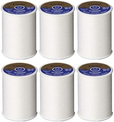 Coats &amp; Clark Dual Duty All Purpose Thread for Sewing Machines, 400 Yards White 230-1 (6-Pack)