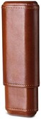 CIGAR IN STYLE Cigar Case Travel Holder - PU Leather Cedar Wood Lined Brown 2 Ct Sturdy Carry Case - 56 Ring Gauge