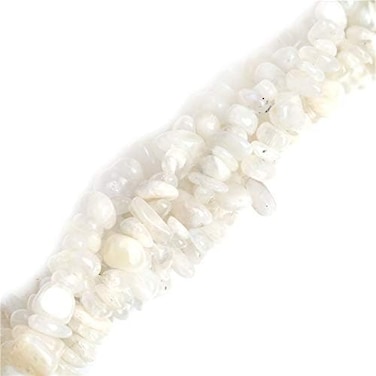 JOE FOREMAN 6-8mm Natural Moonstone Gravel Gemstone Chips Freeform Loose Beads for Jewelry Making Wholesale Cream White 34