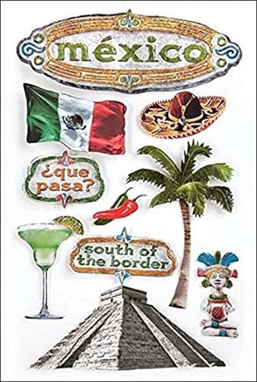 Paper House Productions Mexico 3D Stickers, Multi-Colour, PHSTDM-0021E, 22.4 x 12 x 0.5 cm