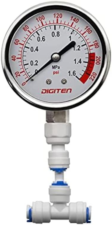 DIGITEN Water Pressure Gauge Meter 0-1.6MPa 0-220psi 1/4" f Reverse Osmosis System Pump&iexcl;&shy;