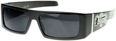 Locs Official Hardcore Gangsta Shades Square Sports Frame Sunglasses LOKES Skulls, One Size