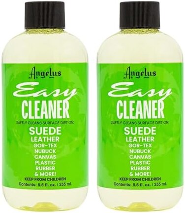 Angelus Easy Cleaner Sneaker Cleaner- Safetly Cleans dirt &amp; Grime on all Fabric Types- Great for Shoes, Coats, Jackets, Canvas, Vinyl &amp; More- 8.6 oz(2 pack)
