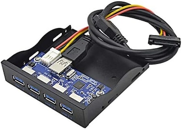 كابل سي سي موزع USB 3.0 بـ4 منافذ من اللوحة الامامية الى اللوحة الام، كيبل موصل 20 دبوس لـ 3.5 انش مرن باي