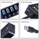 تينداك موزع USB 3.0 - موزع USB 4 منافذ مع 4 منافذ بيانات USB 3.0 + 1 منفذ شحن ذكي USB ومحول طاقة، مفاتيح تشغيل/ايقاف فردية لاجهزة ماك واللابتوب والقرص الصلب وبلاي ستيشن 4 واكس بوكس ون