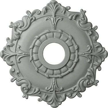 Ekena Millwork CM18RL Riley Ceiling Medallion, 18"OD x 3 1/2"ID x 1 1/2"P, Factory Primed