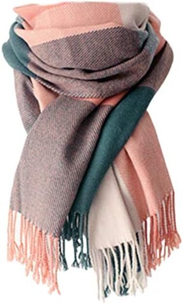 YSense Women's Long Plaid Blanket Scarf Chunky Oversized Winter/Fall Warm Scarf Big Tartan Scarves Wrap Shawl Ladies Gifts