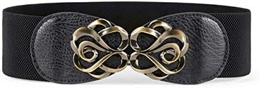JASGOOD Wide Elastic Stretch Waist Belt Women's Adjustable Fashion Snake Pattern Dress Belt