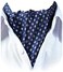 HISDERN SetSense Men's Floral Jacquard Woven Self Cravat Tie Ascot One Size Navy Blue/Yellow