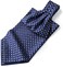 HISDERN SetSense Men's Floral Jacquard Woven Self Cravat Tie Ascot One Size Navy Blue/Yellow