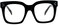 JuicyOrange Super Oversized Clear Lens Glasses Thick Square Frame Fashion Eyeglasses Black