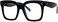 JuicyOrange Super Oversized Clear Lens Glasses Thick Square Frame Fashion Eyeglasses Black