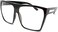 JuicyOrange Tortoise Super Oversized Eyeglasses Flat Top Square Clear Lens Glasses Frames