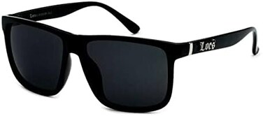 Locs Gangster Oversized Rectangular Horn Rim Sunglasses All Black