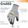 DEX FIT Level 5 Cut Resistant Gloves Cru553, 3D-Comfort Fit, Firm Grip, Thin &amp; Lightweight, Touch-Screen Compatible, Durable, Breathable &amp; Cool, Machine Washable; Grey L (9) 1 Pair