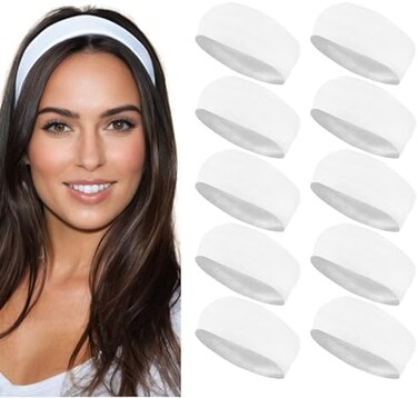 Styla Hair 10 Pack Stretch Headbands Non-Slip Head Wraps Great for Sports, Yoga, Pilates, Running, Gym, Workouts, Baseball, Casual Wear, Gifts &amp; More!