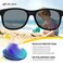 RIVBOS Rubber Kids Polarized Sunglasses with Strap Glasses Shades for Boys Girls Baby and Children Age 3-10 RBK004 &iuml;&frac14;&Euml;&dagger;W Black&iuml;&frac14;&acirc;&euro;&deg;