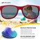 RIVBOS RBK004 Rubber Flexible Kids Polarized Sunglasses Age 3-10 (W Red)