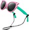 RIVBOS Rubber Kids Polarized Sunglasses With Strap Glasses Shades for Boys Girls Baby and Children Age 3-10 RBK002 &iuml;&frac14;&Euml;&dagger;pink&amp;green&iuml;&frac14;&acirc;&euro;&deg;