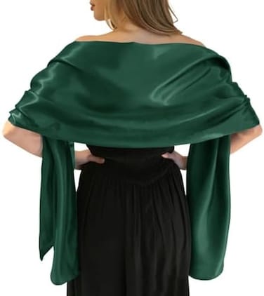 MLMW Shawls and Wraps for Evening Dresses Satin Shawl Wraps for Women Extra Long Wedding Shawls for Bridal Party