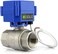 U.S. Solid Motorized Ball Valve- 1" Stainless Steel Ball Valve with Full Port, 9-24V AC/DC and 2 Wire Auto Return Setup