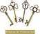 Mmei 40 pcs Large Antique Bronze Steampunk Vintage Skeleton Keys for DIY Wedding Party Gifts Jewelry Necklace Pendants Decoration (4 Different Style x 10)